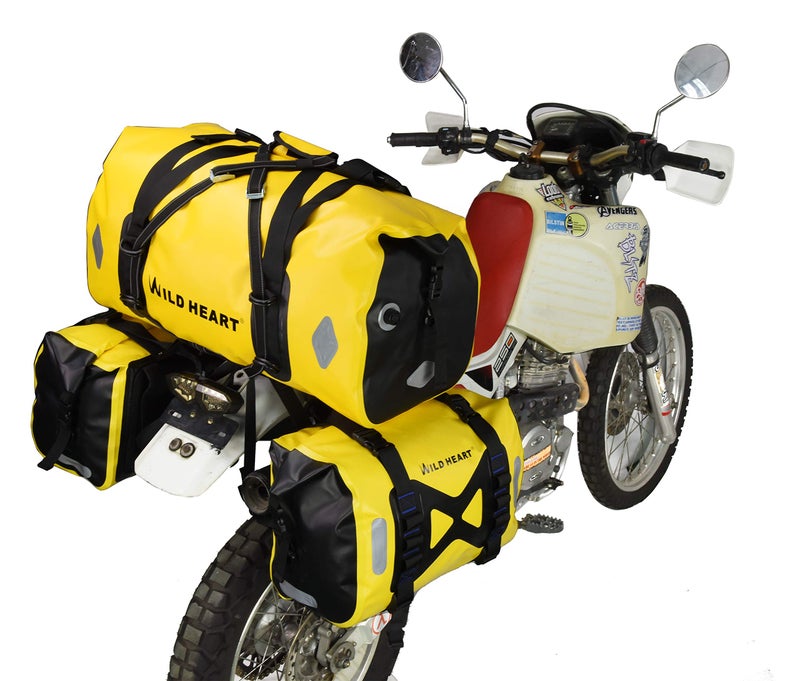 WILD HEART Waterproof bag Motorcycle saddlebag 50L Tank bag Motor Side bag (Yellow) - Image 3